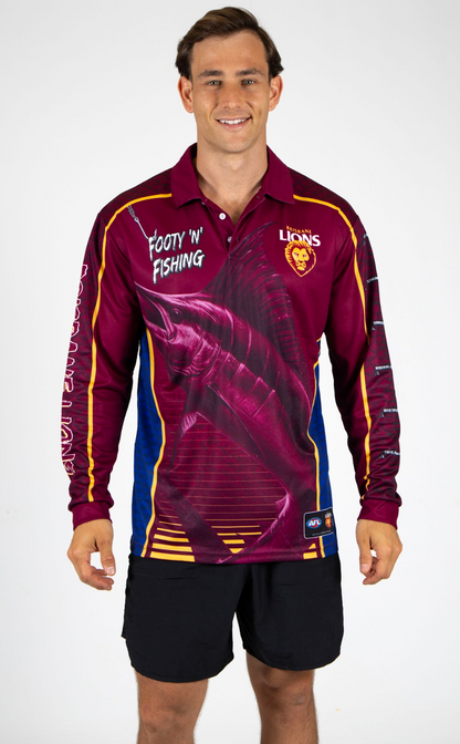 Brisbane Lions Mens Fishing N Footy Shirts