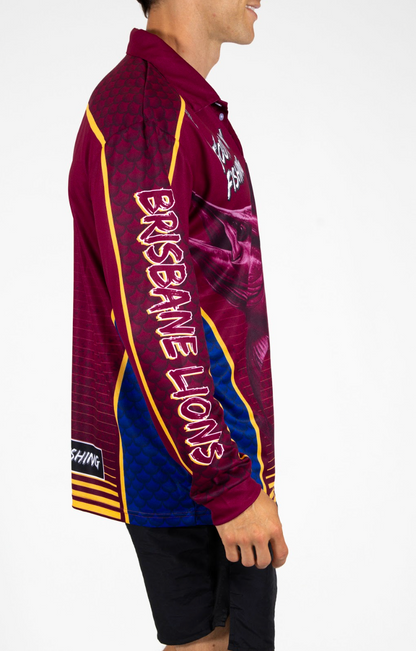 Brisbane Lions Mens Fishing N Footy Shirts