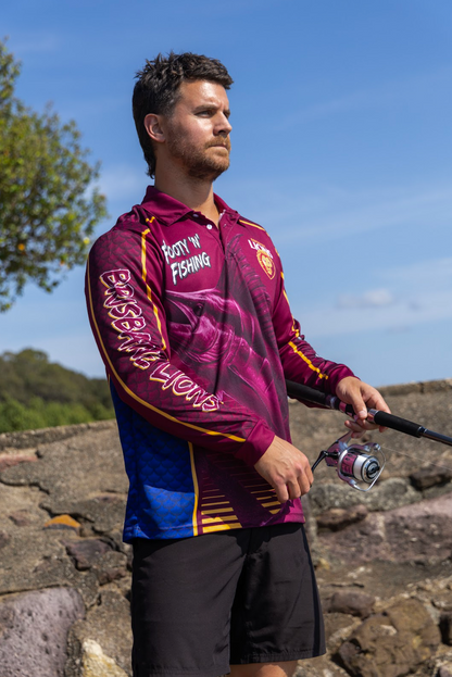 Brisbane Lions Mens Fishing N Footy Shirts