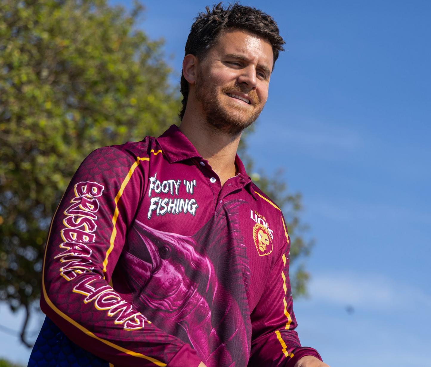 Brisbane Lions Mens Fishing N Footy Shirts