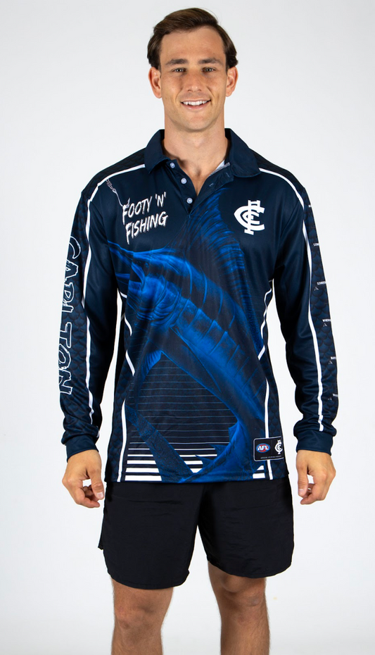 Carlton Mens Footy N Fishing Shirt