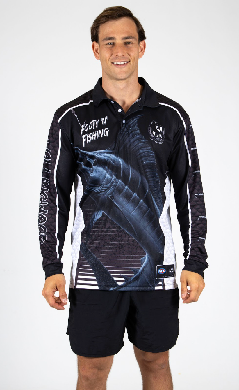 Collingwood Magpies Mens Footy n Fishing Shirt