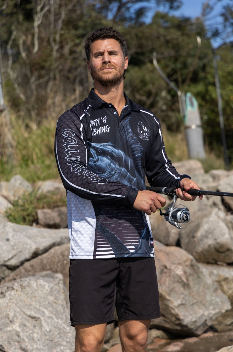 Collingwood Magpies Mens Footy n Fishing Shirt