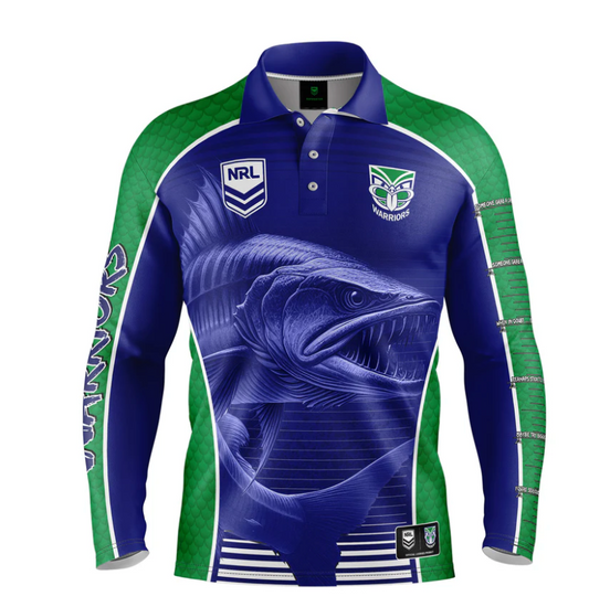 New Zealand Warriors Mens 2025 'Barracuda' Fishing Shirt