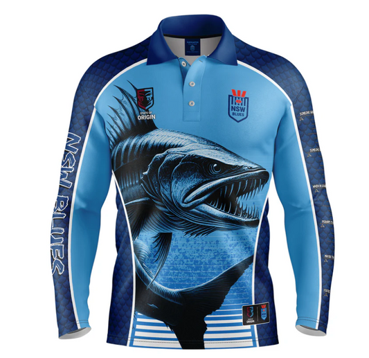 NSW Blues 2025 Mens 'Barracuda' Fishing Shirt