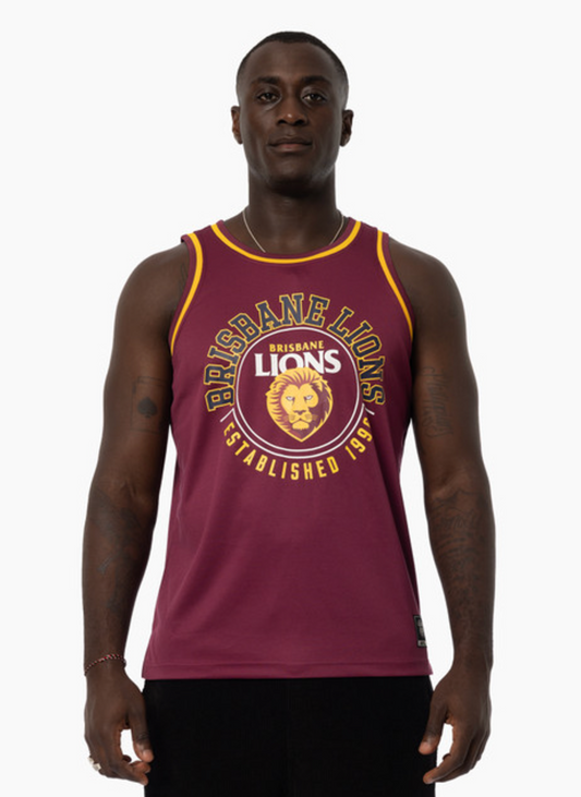 Brisbane Lions Youth Basketball Mesh Singlet