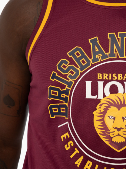 Brisbane Lions Youth Basketball Mesh Singlet