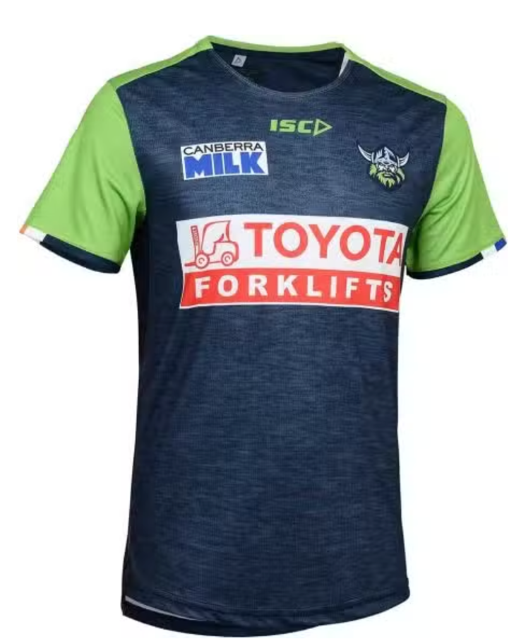 Canberra Raiders Mens Navy Green Training Shirt