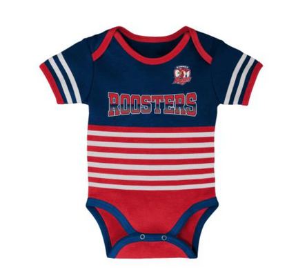 Sydney Roosters Baby 3pc Romper/Bib/Bootie Set