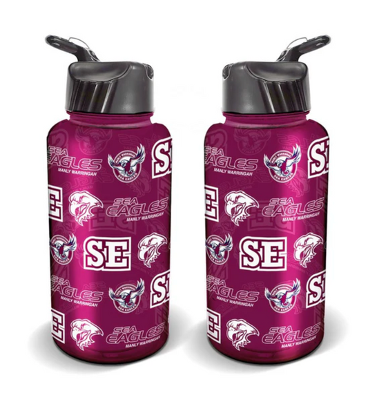 Manly Sea Eagles 1L Flip Lid Water Bottle