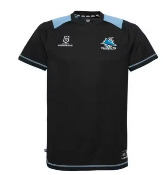 Cronulla Sharks Mens Performance Polo Shirt (Black)