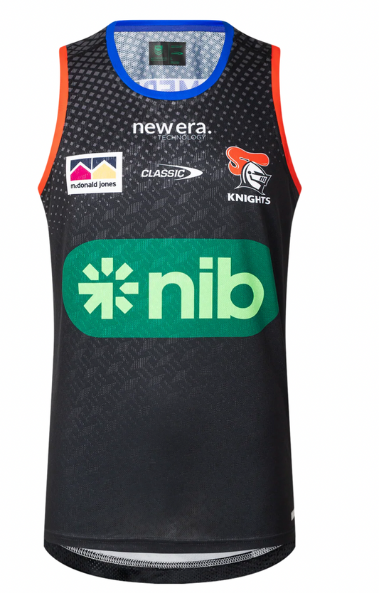 Newcastle Knights Mens Pro Training Singlet (Black)