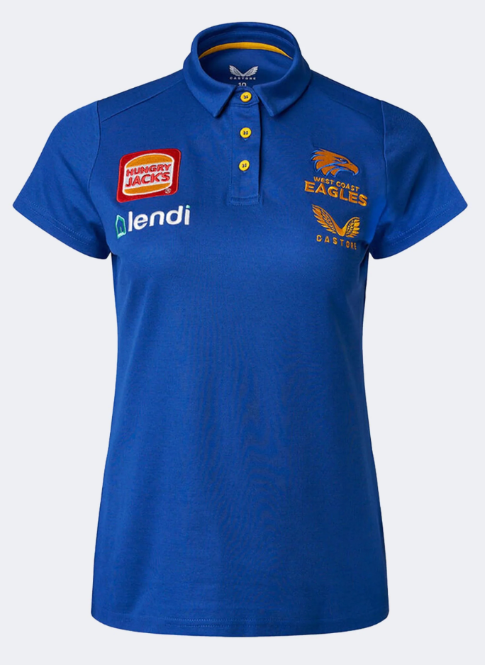 West Coast Eagles Castore Womens Media Polo | Royal Blue