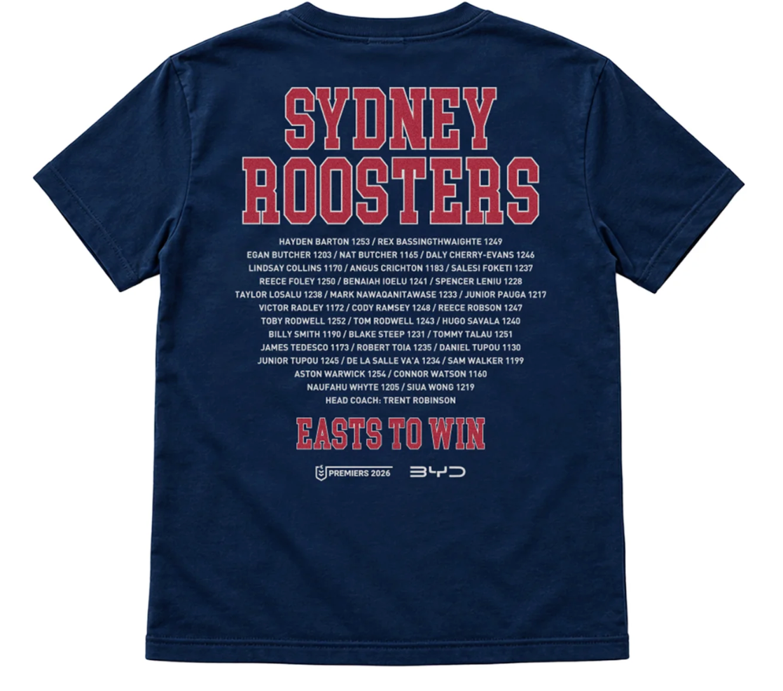 Sydney Roosters Mens 2026 Adidas Premiership Tee