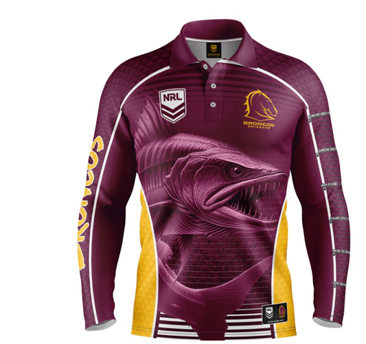 Brisbane Broncos 2025 'Barracuda' Fishing Shirt