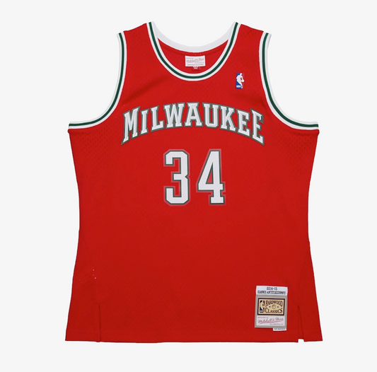 Giannis Antetokounmpo Milwaukee Bucks 13-14 HWC Swingman Jersey - Red