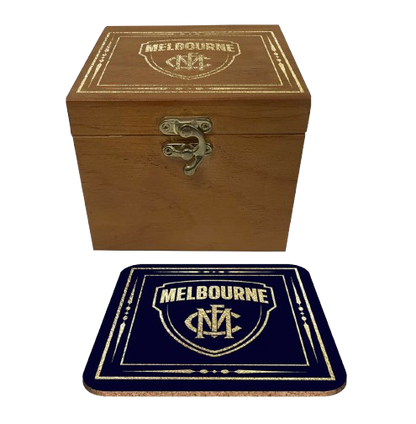 Melbourne Demons Wooden Box Drink Coasters (4)