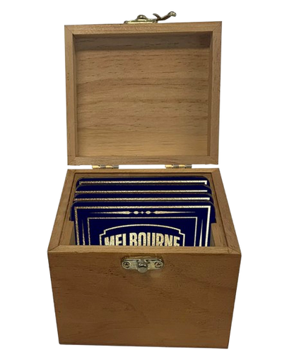 Melbourne Demons Wooden Box Drink Coasters (4)