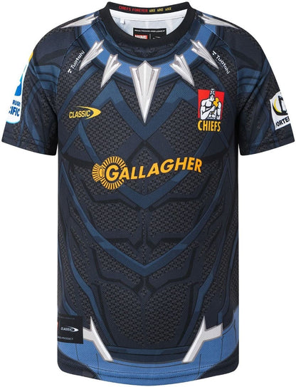 Waikato Chiefs Rugby Union Kids Black Panther Marvel Jersey
